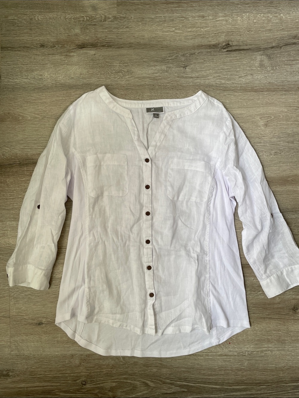 JM Collection | Linen Button down shirt size 12